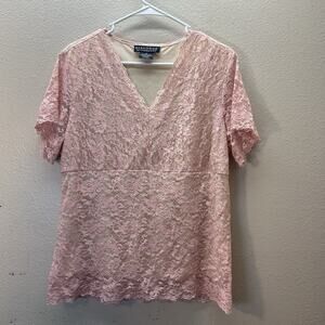 Dialogue Pink Lace Blouse